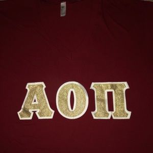 Burgundy V Neck AOII Brand new T Shirt